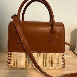 Urban Expressions Tan and Cream Satchel